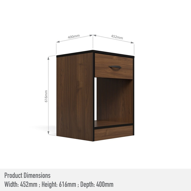 Foundation One Drawers Pedestal Brown Walnut-zoom-