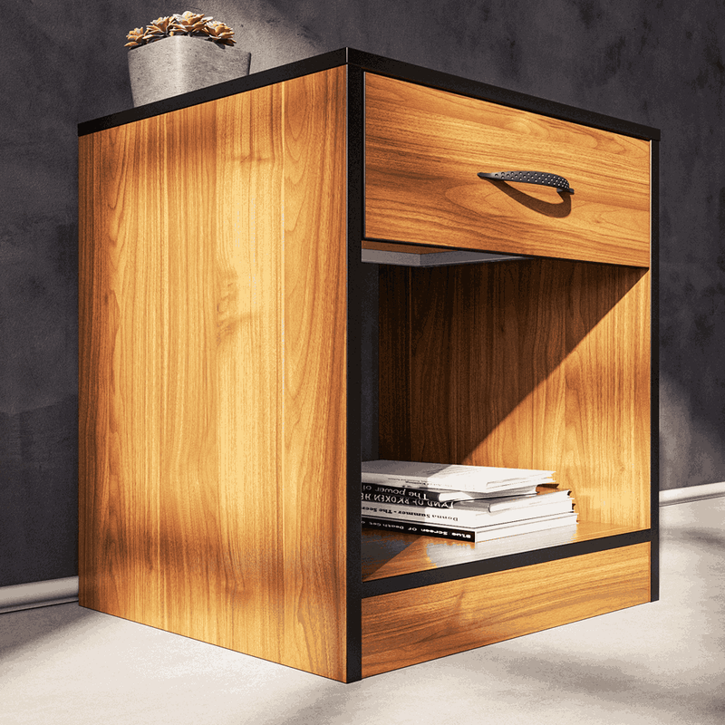 Foundation One Drawers Pedestal Brown Walnut-zoom-