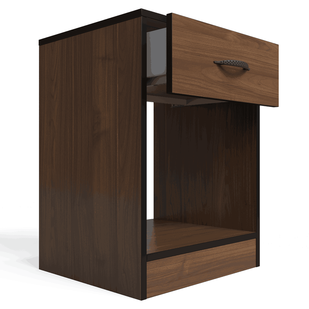 Foundation One Drawers Pedestal Brown Walnut-6