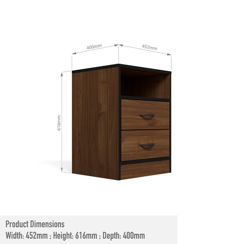 Foundation Two Drawers Pedestal Brown Walnut