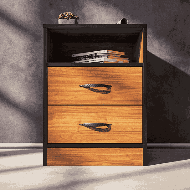 Foundation Two Drawers Pedestal Brown Walnut-zoom-