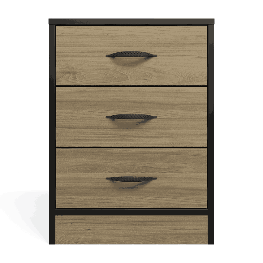 Foundation Three Drawers Pedestal Swiss Elm