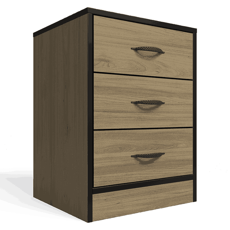 Foundation Three Drawers Pedestal Swiss Elm