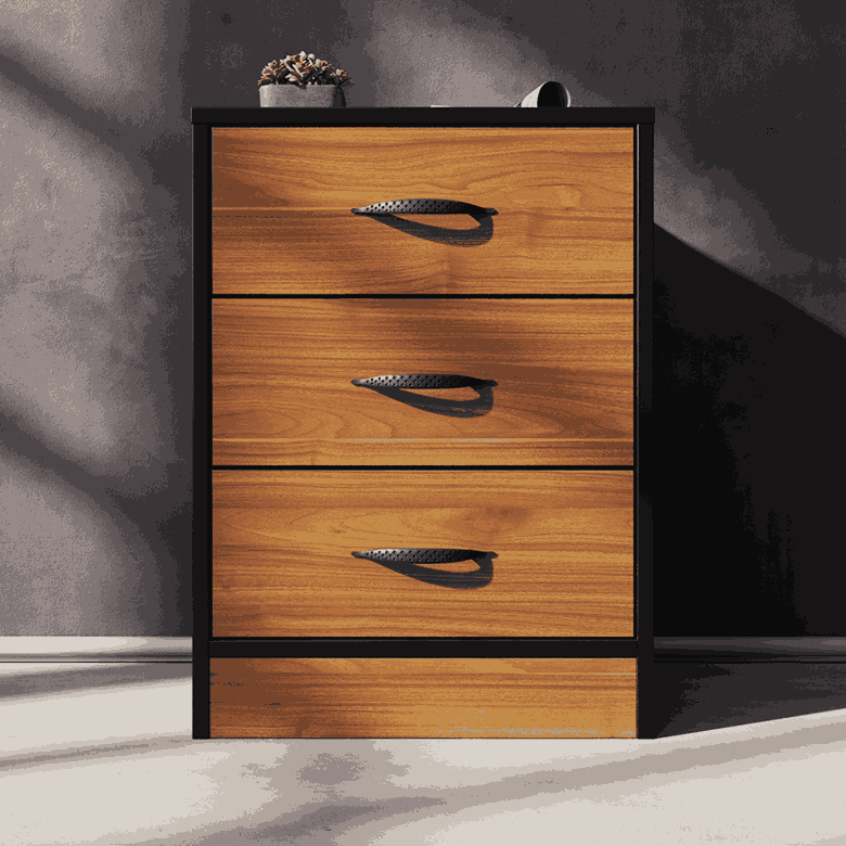 Foundation Three Drawers Pedestal Brown Walnut-zoom-3