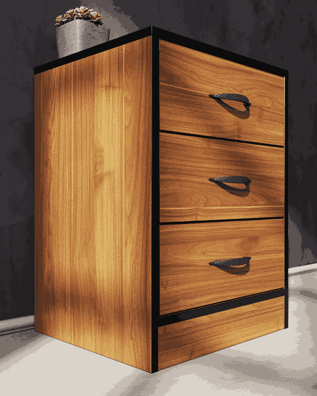 Foundation Three Drawers Pedestal Brown Walnut-zoom-4