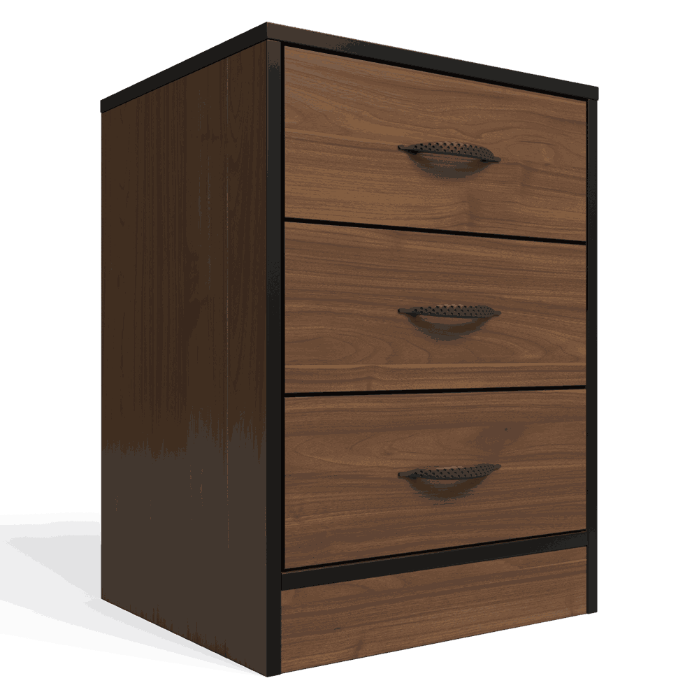 Foundation Three Drawers Pedestal Brown Walnut-2