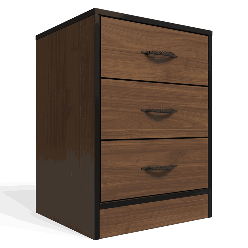 Foundation Three Drawers Pedestal Brown Walnut-zoom-