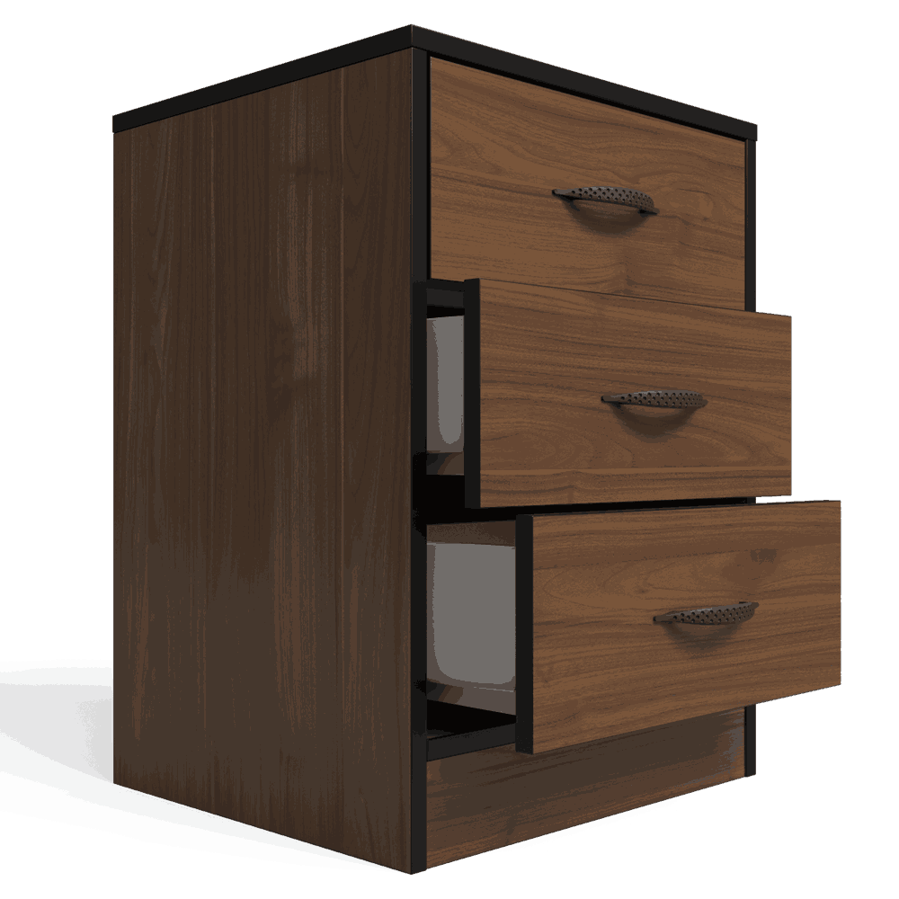 Foundation Three Drawers Pedestal Brown Walnut-zoom-5