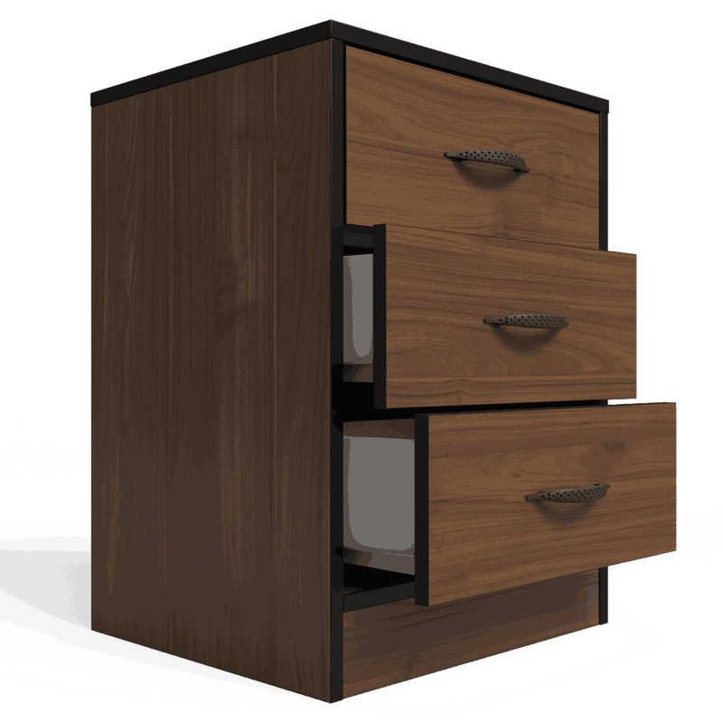 Foundation Three Drawers Pedestal Brown Walnut-zoom-