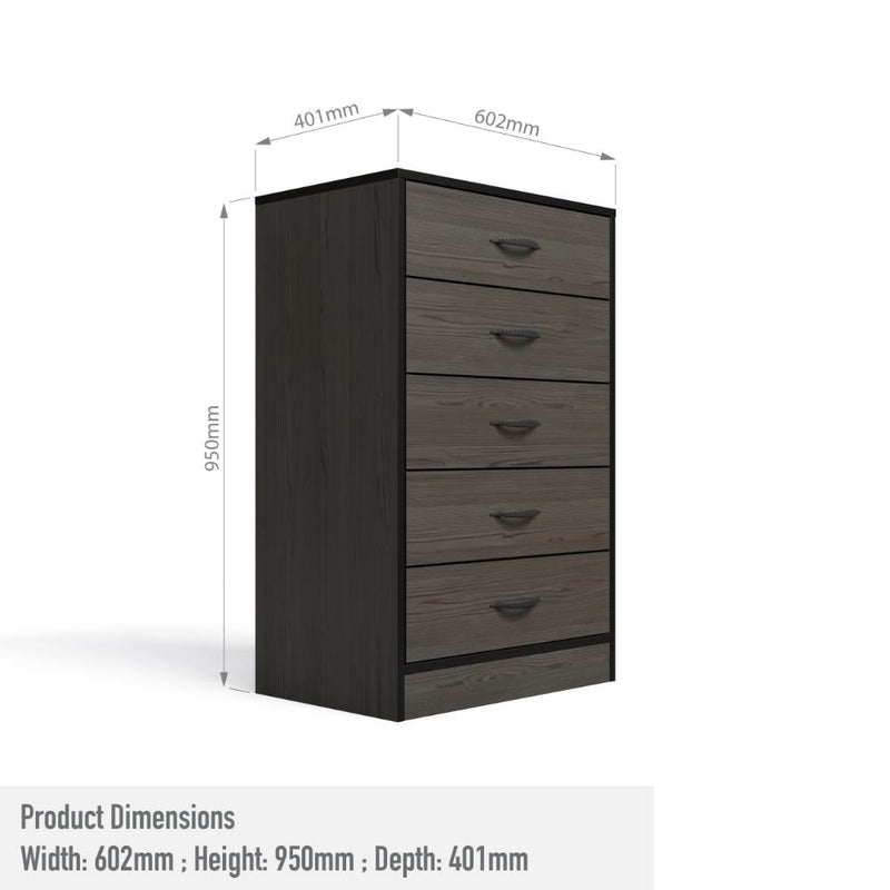 Foundation Tall Boy Chest of Drawers Smoked Cedar-zoom-