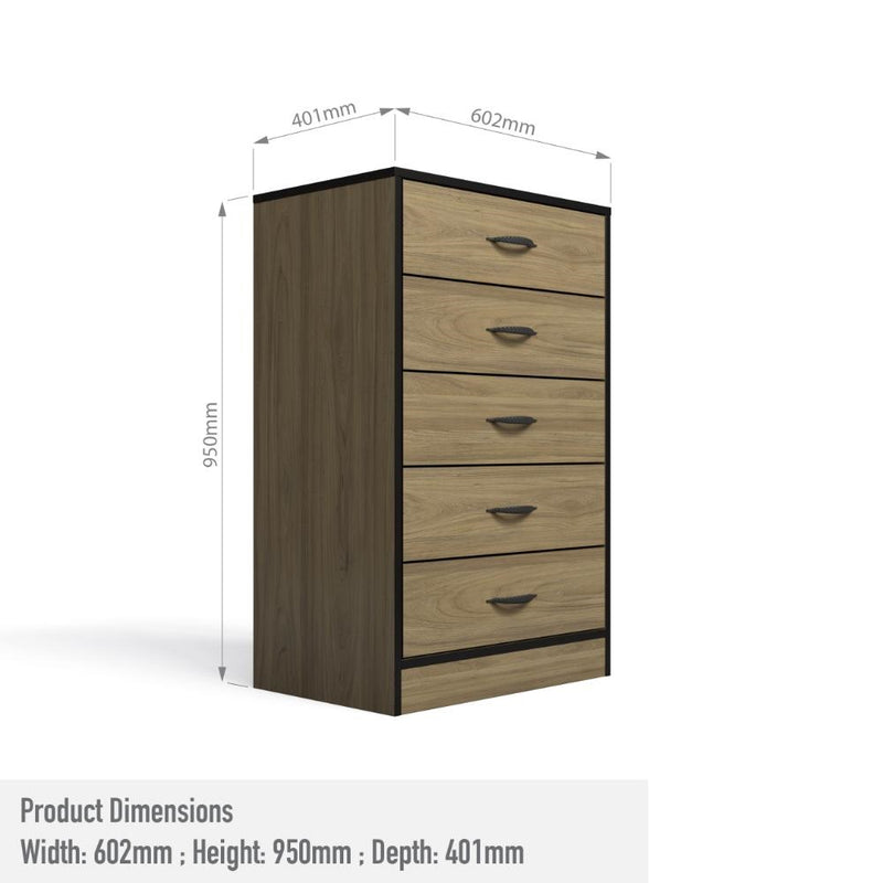 Foundation Tall Boy Chest of Drawers Swiss Elm-zoom-