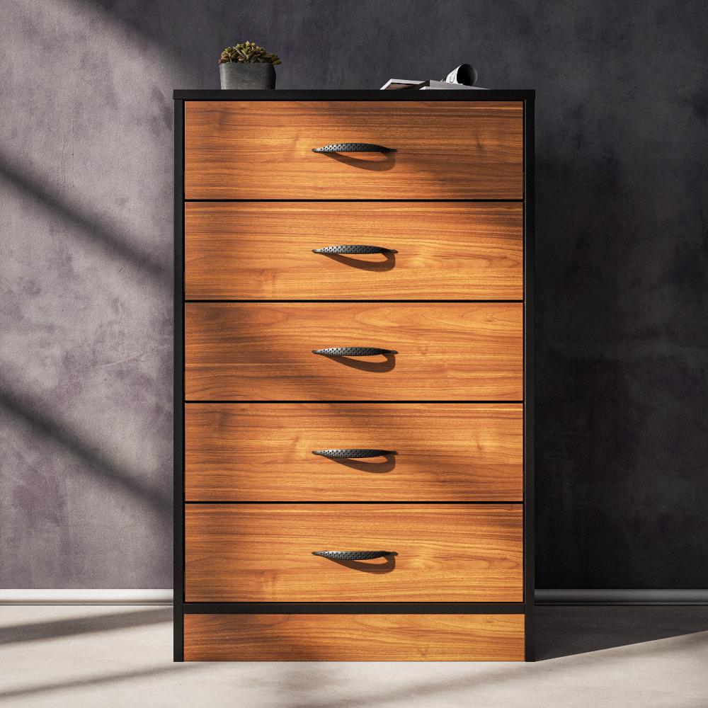 Foundation Tall Boy Chest of Drawers Brown Walnut-zoom-3