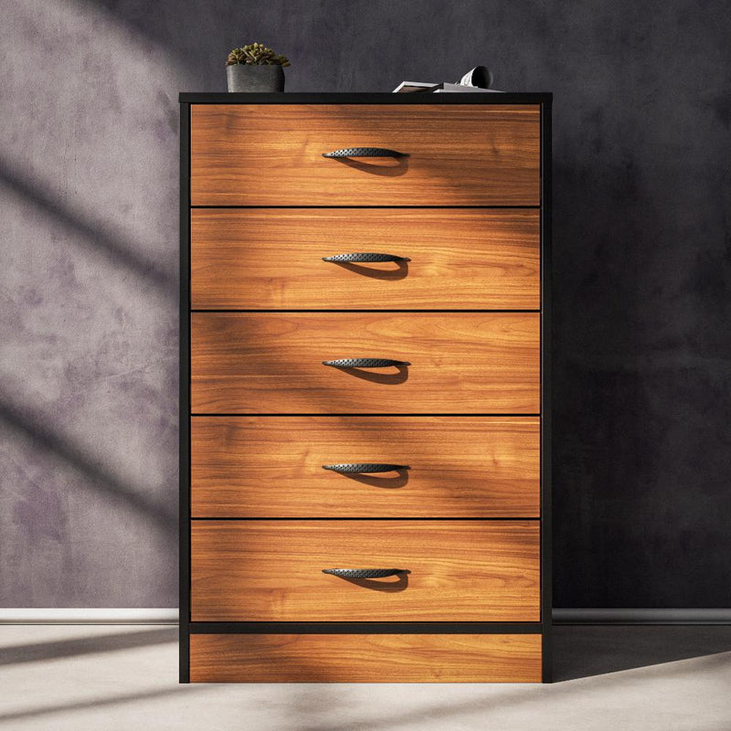 Foundation Tall Boy Chest of Drawers Brown Walnut-zoom-