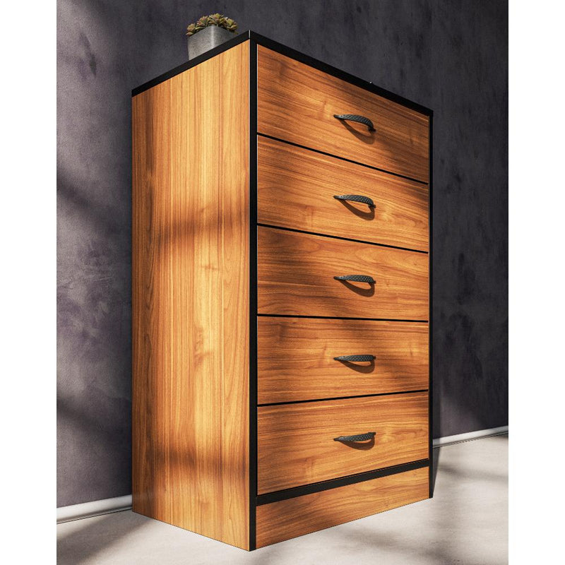 Foundation Tall Boy Chest of Drawers Brown Walnut-zoom-
