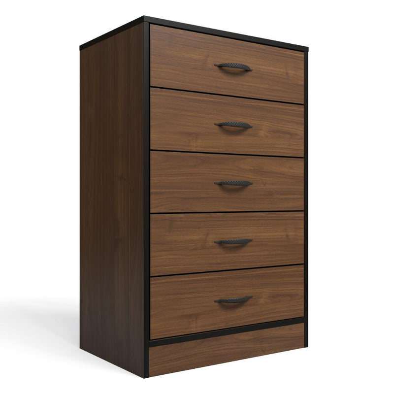 Foundation Tall Boy Chest of Drawers Brown Walnut-zoom-