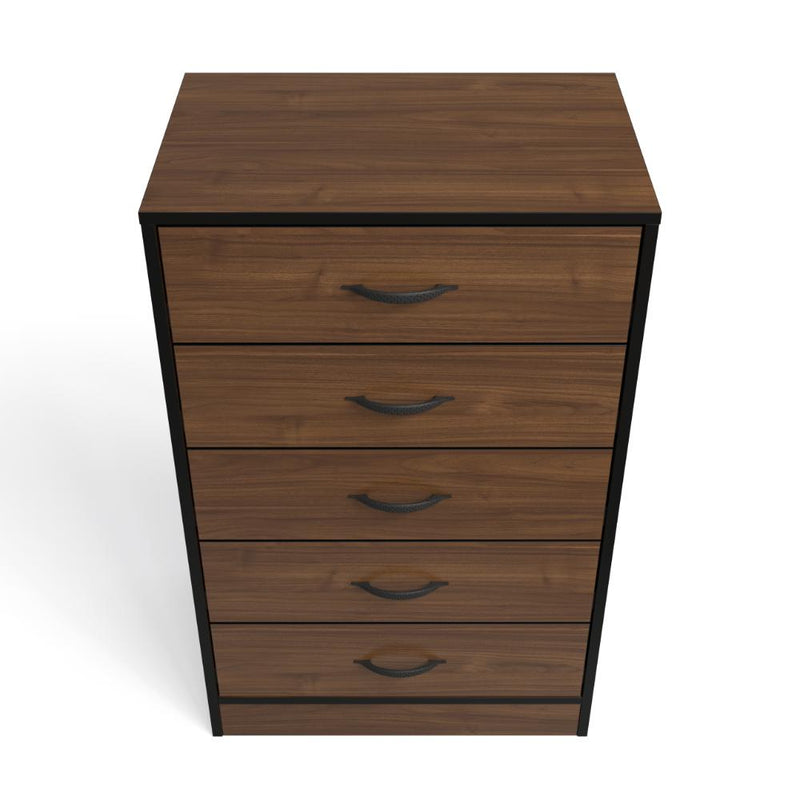 Foundation Tall Boy Chest of Drawers Brown Walnut-zoom-