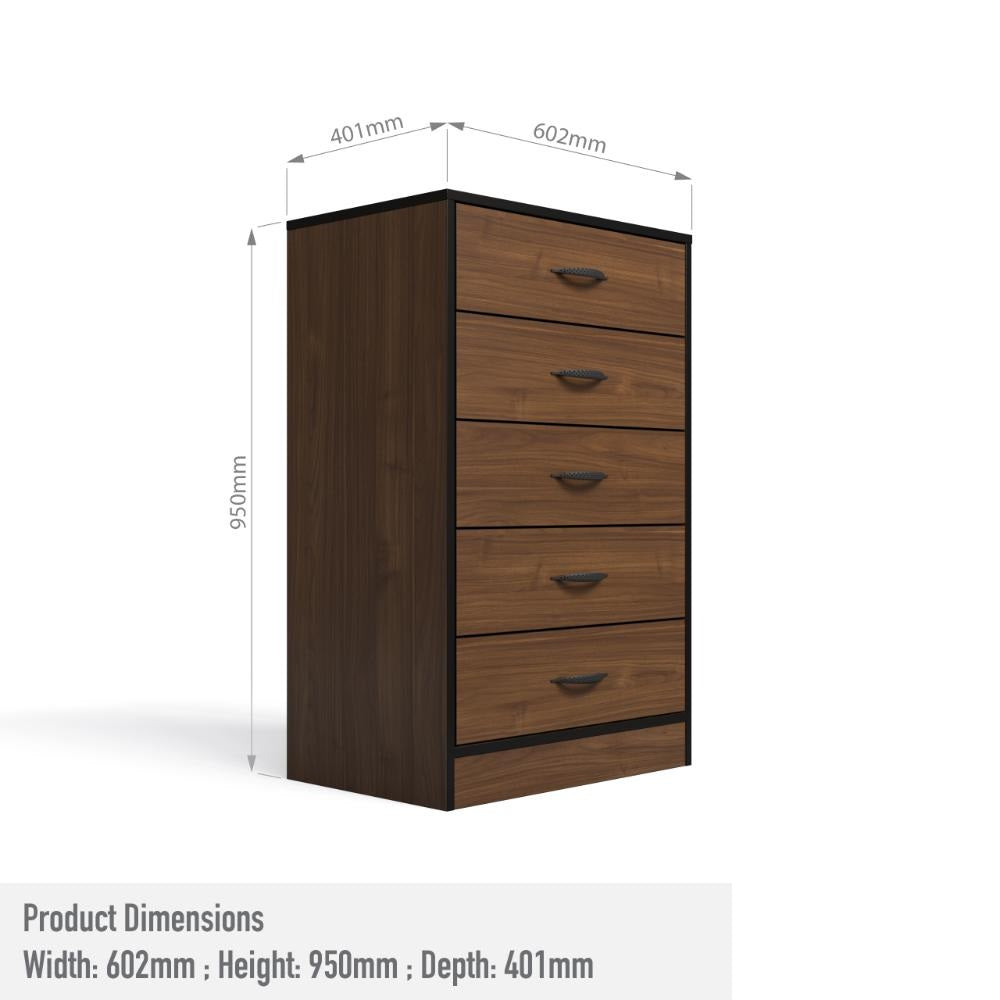 Foundation Tall Boy Chest of Drawers Brown Walnut-7