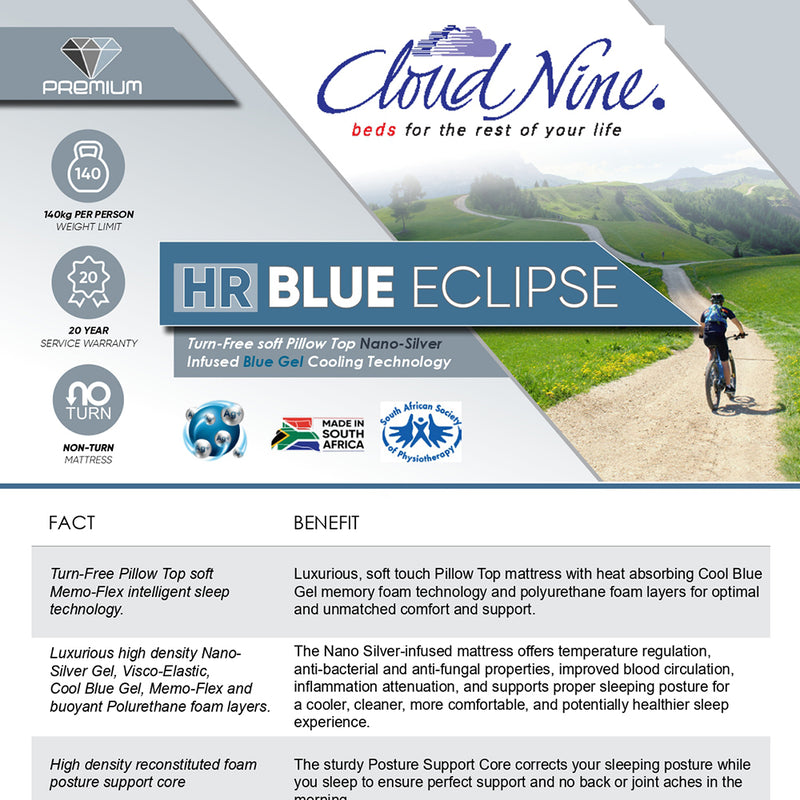 Cloudnine Blue Eclipse King Mattress Standard Length-zoom-