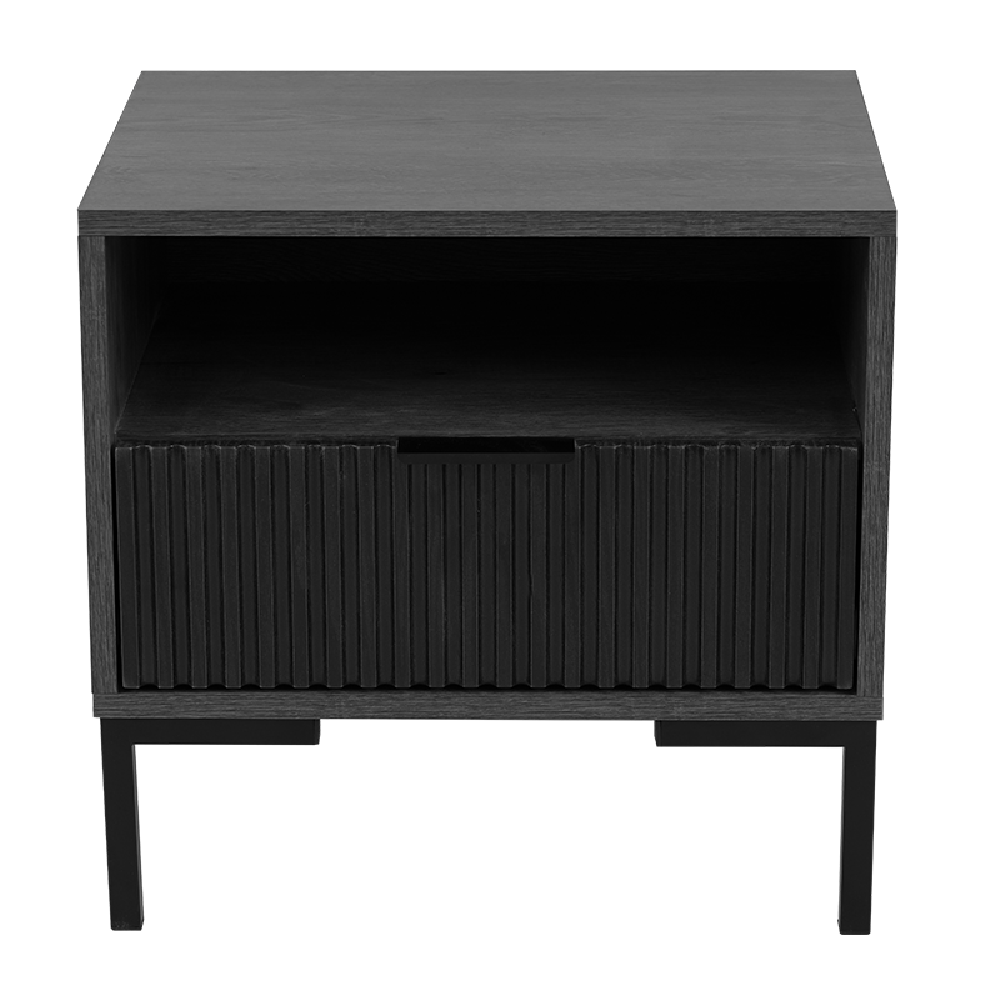 Carrie Charcoal With Black Drawers Pedestal