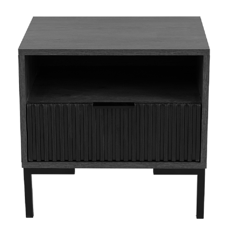 Carrie Charcoal With Black Drawers Pedestal