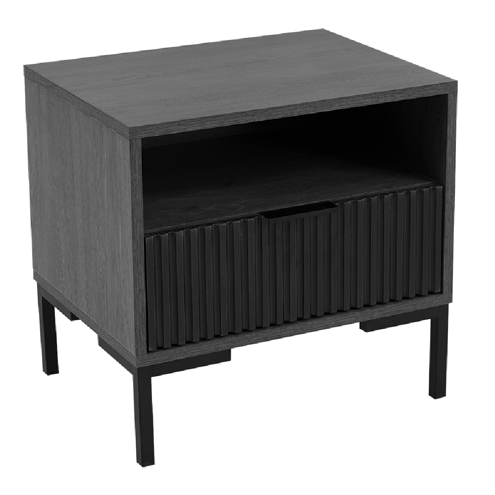 Carrie Charcoal With Black Drawers Pedestal-2