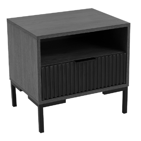 Carrie Charcoal With Black Drawers Pedestal