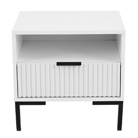 Carrie Charcoal With White Drawers Pedestal