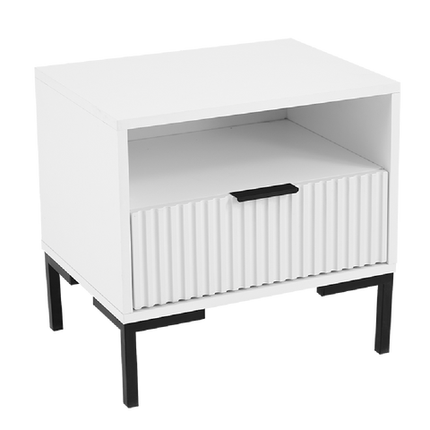 Carrie Charcoal With White Drawers Pedestal