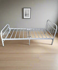 Coral Single Bed White Metal Frame