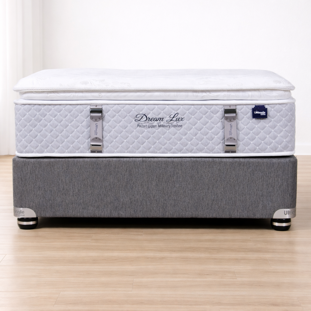 Dream Lux mattress on a wooden floor with a white background