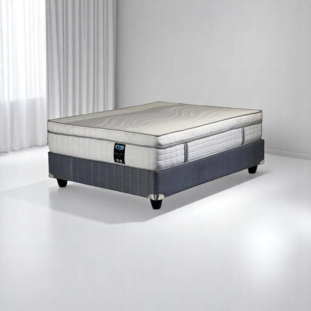 Ember Box Top Plush Double Bed Set Extra Length