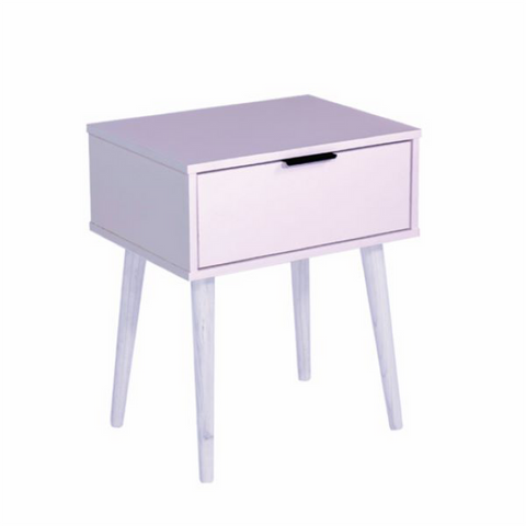 Finn White Contrast Drawer White Cone Legs Pedestal