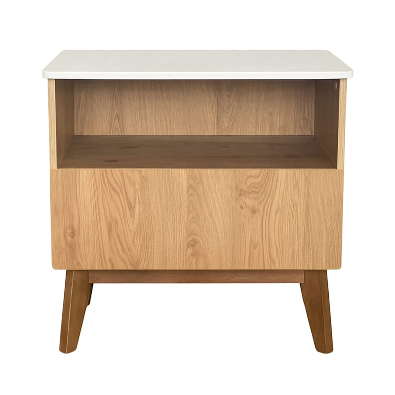 Hazel One Draw Pedestal Light Oak Rubberwood Base-zoom-