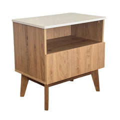 Hazel One Draw Pedestal Light Oak Rubberwood Base