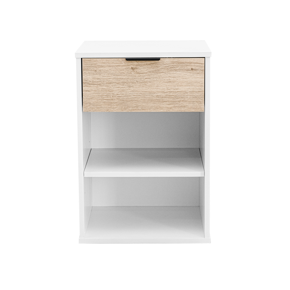 Jake Contrast White With Oak Foil Pedestal