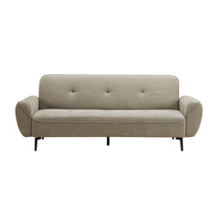 Kendall Sleeper Couch with Click Mechanism  Black Metal Leg Brown Fabric Sofa