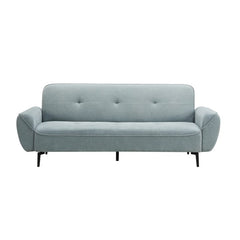 Kendall Sleeper Couch with Click Mechanism Black Metal Leg Green Ash Fabric Sofa
