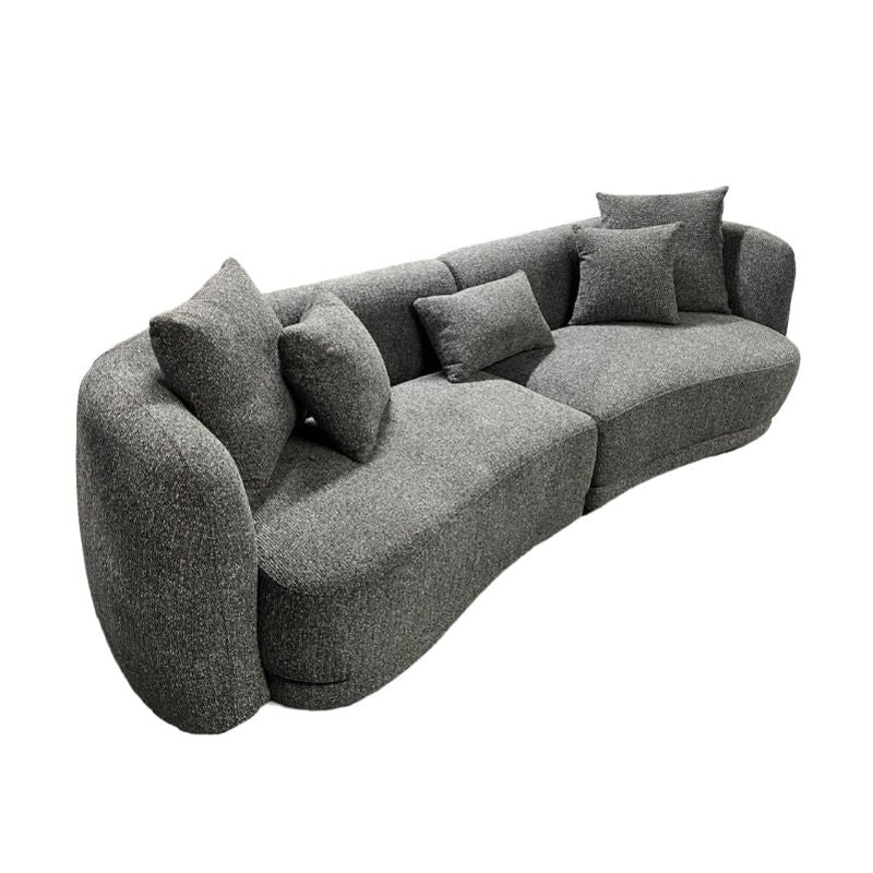 Kenzo 2Pce - 4 Seater Fabric 2 Tone Light Grey