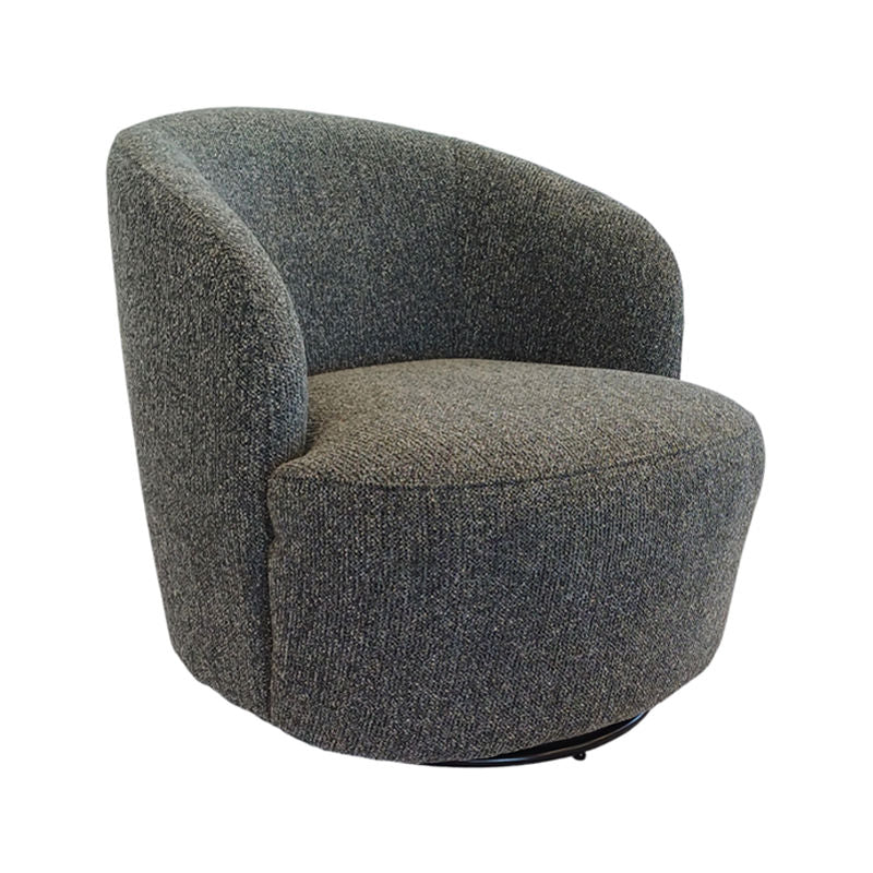 Kenzo Swivel tub Chair Fabric 2 Tone Light Grey