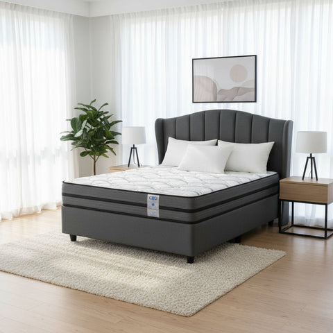 Mattress with control panel on a white background