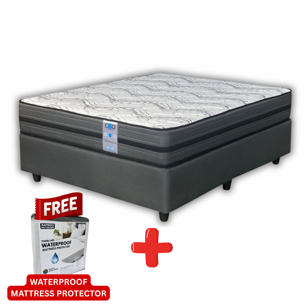 Manhattan Medium Queen Bed Set Standard Length-1