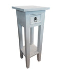 Orkney 1 Draw Pedestal White Antique Solid Mahogany