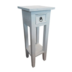 Orkney 1 Draw Pedestal White Antique Solid Mahogany