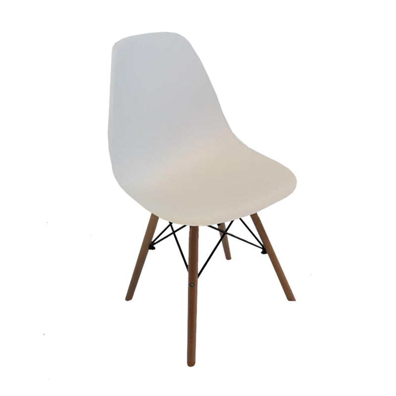 Peyton Dining Chair Polypropylene Seat & Wooden Legs White-zoom-