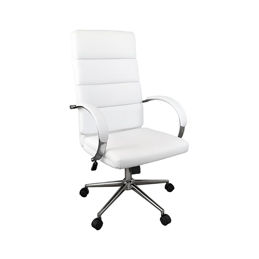 President High Back White PU