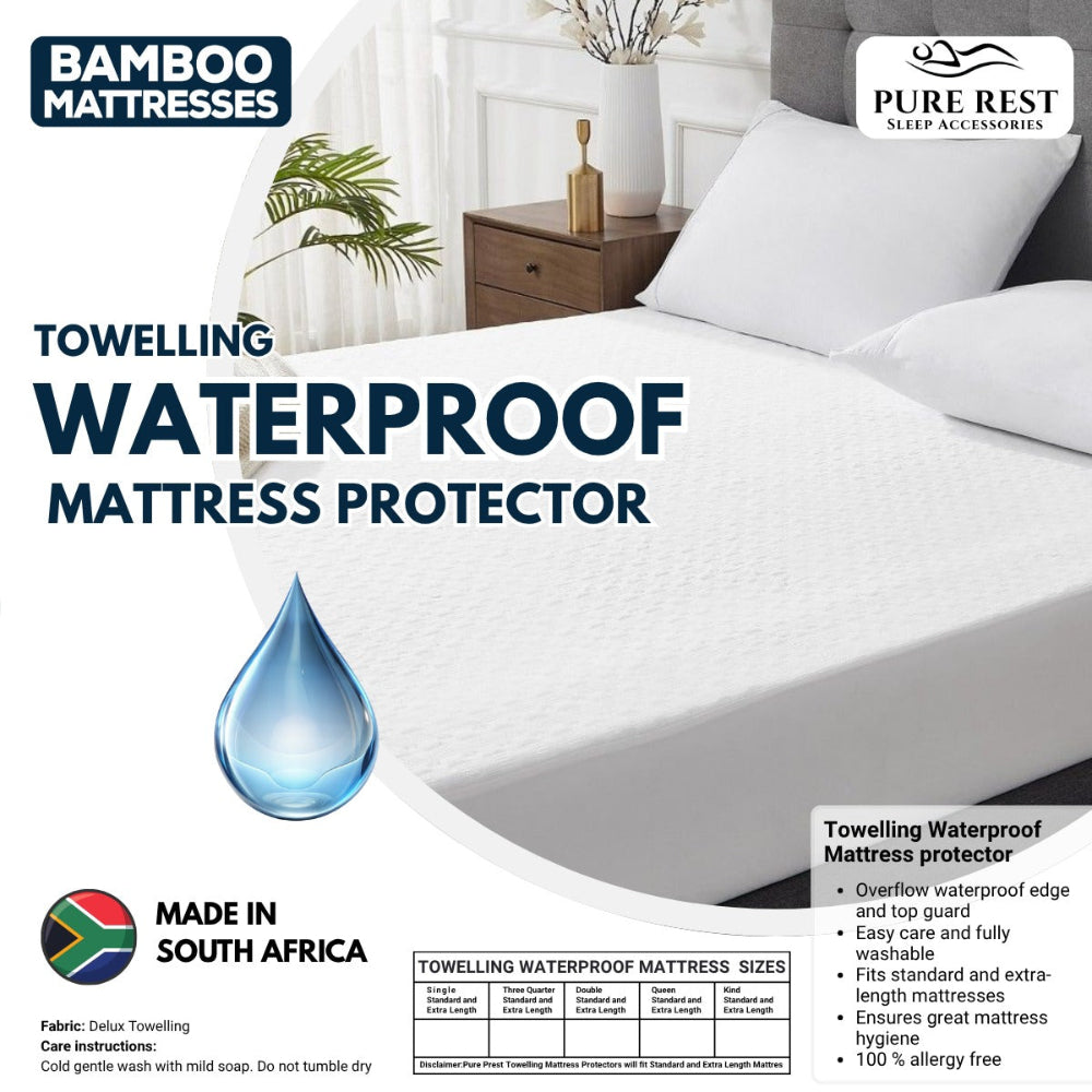 PureRest Waterproof Toweling Deluxe Queen Standard Length Mattress Protectors-7