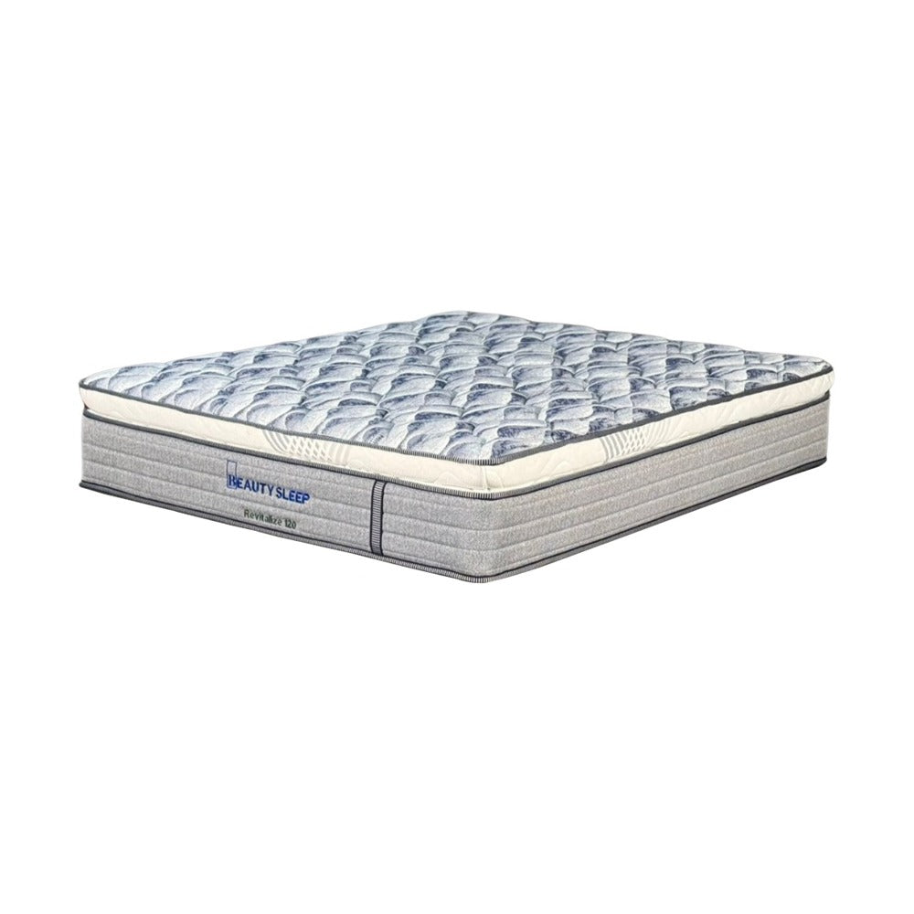 Mattress with 'Beauty Sleep' branding on a white background