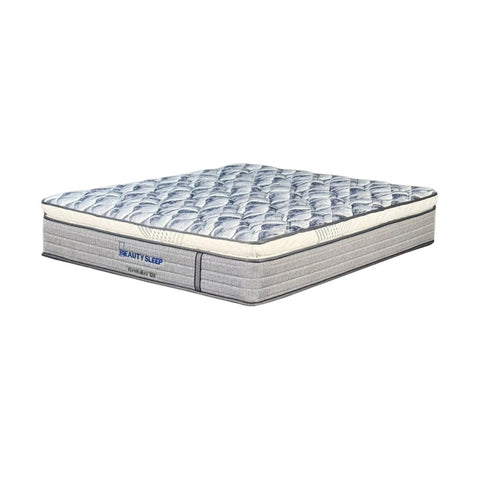 Mattress with 'Beauty Sleep' branding on a white background
