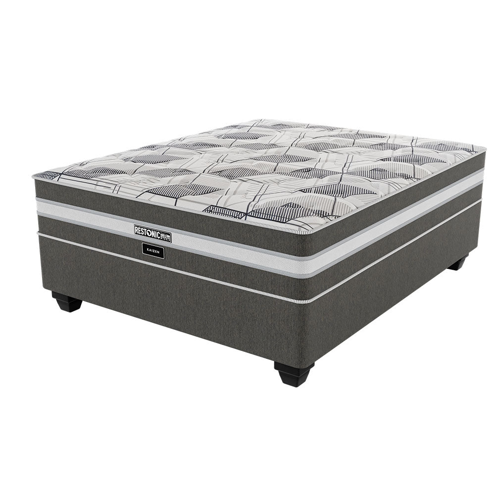 Restonic Kaizen Medium Double Bed Set Extra Length-zoom-1