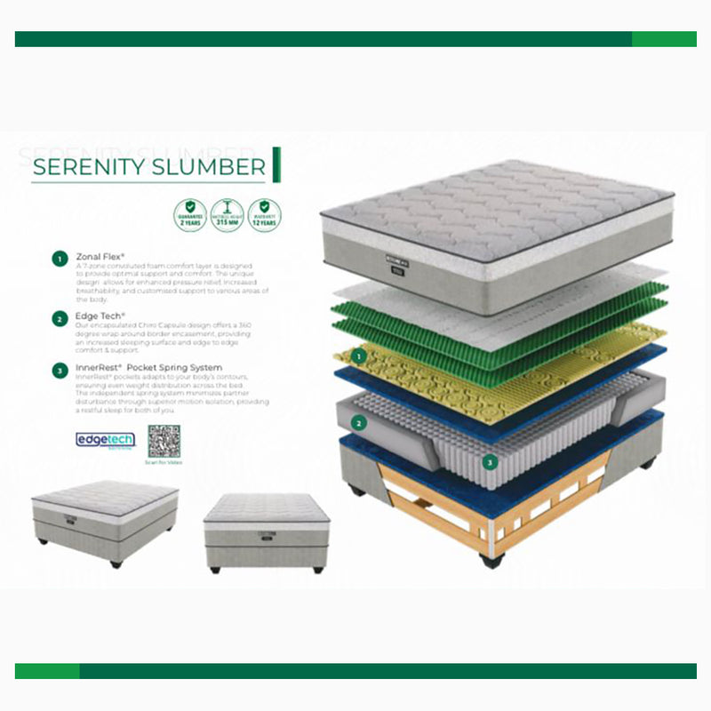 Restonic Serenity Slumber Medium King Bed Set Standard Length-zoom-